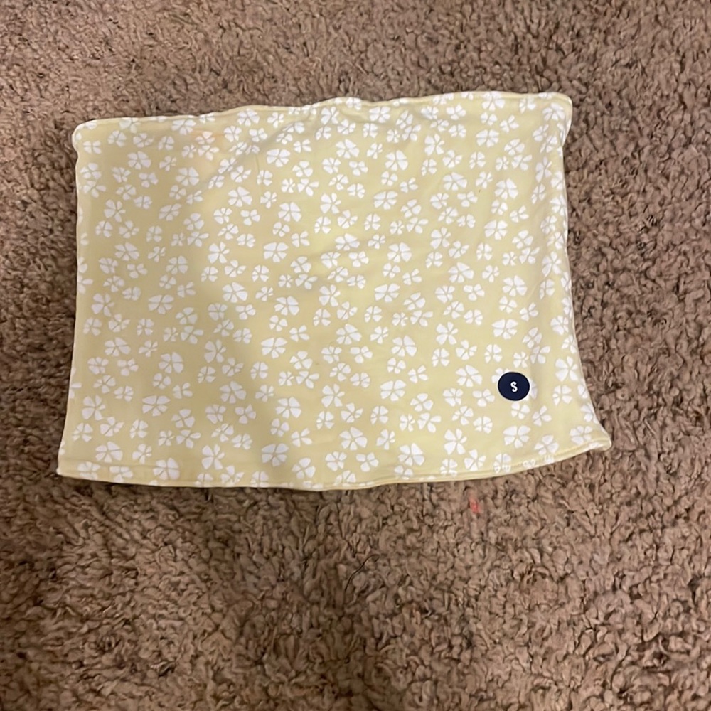 Yellow flower tube top